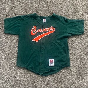 Vintage BOA Sportswear Men’s 2XL Miami Hurricanes Green Baseball Jersey Shirt